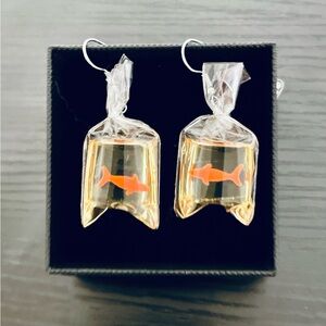 NWOT - Goldfish in a Bag Earrings